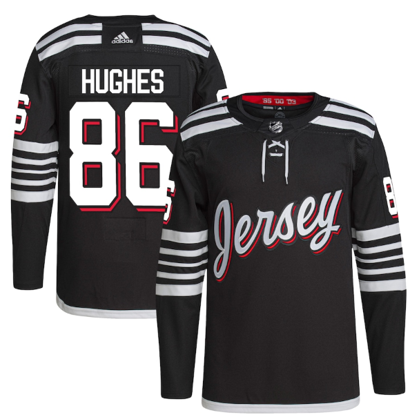 Men's New Jersey Devils #86 Jack Hughes 2021/22 Black Stitched Jersey Men's New Jersey Devils #86 Jack Hughes 2021/22 Black Stitched Jersey